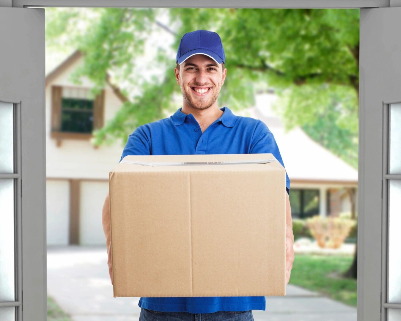 A man carrying a box